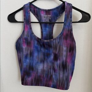 Calvin Klein Performance Galaxy Abstract Racerback Sports Bra - Small